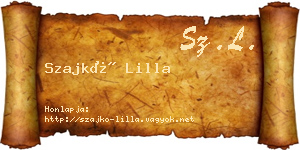 Szajkó Lilla névjegykártya